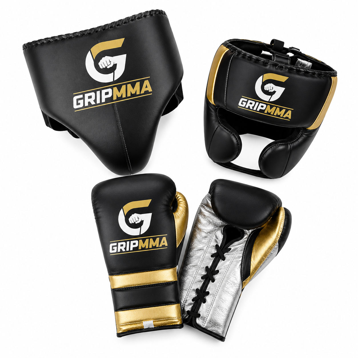 GripMMA Elite Boxing Set | Black / Grey / Gold